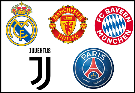 European Clubs in Top Five Major League  